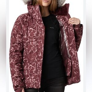Columbia Women's Burgundy Floral Puffer Jacket